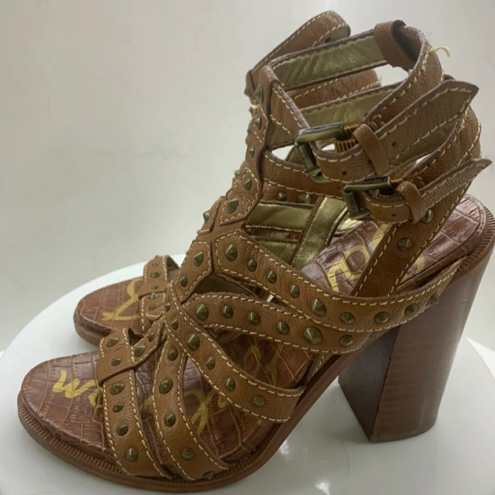 Sam Edelman Gladiator Heel Sandals Brown/Tan Size 10